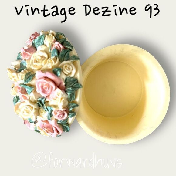 Vintage Charm: 1993 Dezine Floral Trinket Box - Picture 6 of 10